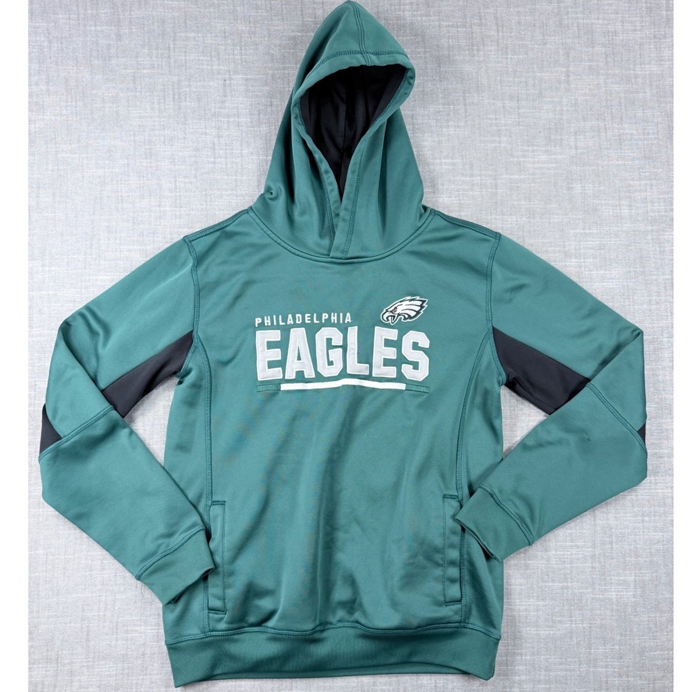 NFL Team Apparel Philadelphia Eagles Youth Hoodie Green Black PO 65043